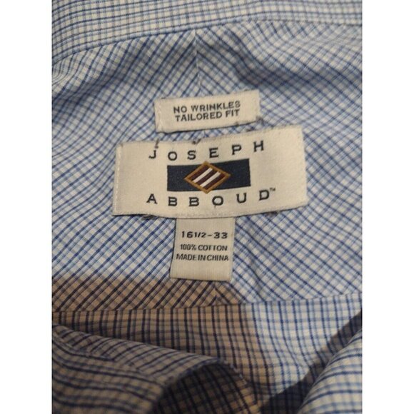 Men's Joseph Abboud No Wrinkles Tailored Fit 16.5-33 (Large L) Blue Dress Shirt - Picture 7 of 10